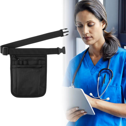 Nurse Waist Pouch Bag for Women Men, 2 Pack Utility Organizer Belt Pouch, Waist Tool Storage Bag, Oxford Fabric, 10x7 in, Black.