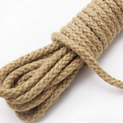 Braided Jute Rope, 25 Feet 11mm Thick Twine Rope for Crafting, Cat Scratching, Gardening, Bundling, Farmhouse Decor, Home Decor.