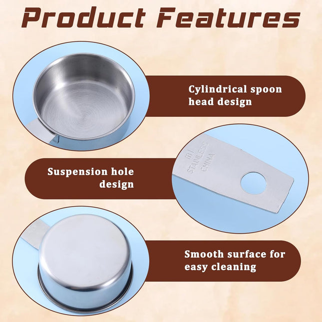 4 Pcs 1/4 Cup Measuring Cup, 60 ml Stainless Steel Measuring Cups Inner Scale Metal Liquid Measure Scoop 2 oz Cups for Coffee, Cooking, Baking, Kitchen Wet and Dry Ingredients, Dishwasher Safe.
