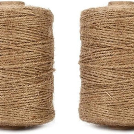 1000 Feet Natural Jute Twine, 2mm Twine String for Arts and Crafts, Gardening, Gift Wrapping, Packaging, Festive Decorations (2PCS x 500 Feet).