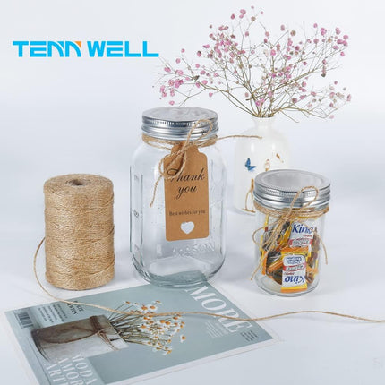 1000 Feet Natural Jute Twine, 2mm Twine String for Arts and Crafts, Gardening, Gift Wrapping, Packaging, Festive Decorations (2PCS x 500 Feet).