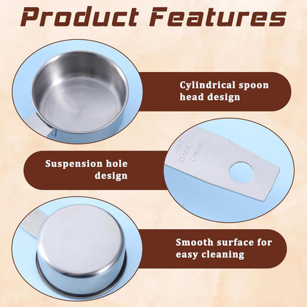 2 Pcs 1/4 Cup Stainless Steel Measuring Cup, 60 ml 2 oz Stainless Steel Measuring Cups Metal Coffee Scoop Cat Food Scoops for Wet and Dry Ingredients Cooking Baking Kitchen, Dishwasher Safe.