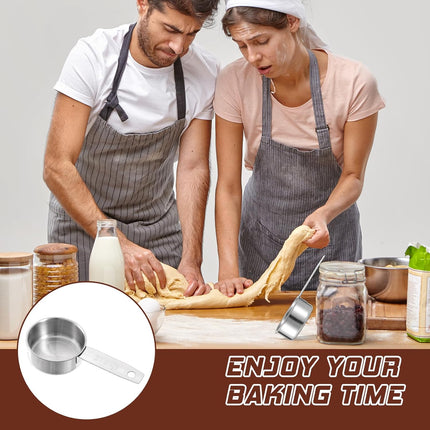 2 Pcs 1/4 Cup Stainless Steel Measuring Cup, 60 ml 2 oz Stainless Steel Measuring Cups Metal Coffee Scoop Cat Food Scoops for Wet and Dry Ingredients Cooking Baking Kitchen, Dishwasher Safe.