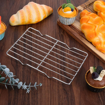 Roasting Rack Stainless Steel Wire Rack for Baking Sheet 5.3 x 8.46 Inch Heavy Duty Wire Grate Oven Grill Rack Oven Rack Cooling Rack Baking Rack with 4 Legs Rectangle Wire Cooking Racks for Meat.