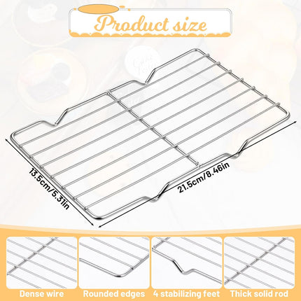 Roasting Rack Stainless Steel Wire Rack for Baking Sheet 5.3 x 8.46 Inch Heavy Duty Wire Grate Oven Grill Rack Oven Rack Cooling Rack Baking Rack with 4 Legs Rectangle Wire Cooking Racks for Meat.