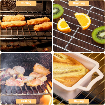 Roasting Rack Stainless Steel Wire Rack for Baking Sheet 5.3 x 8.46 Inch Heavy Duty Wire Grate Oven Grill Rack Oven Rack Cooling Rack Baking Rack with 4 Legs Rectangle Wire Cooking Racks for Meat.