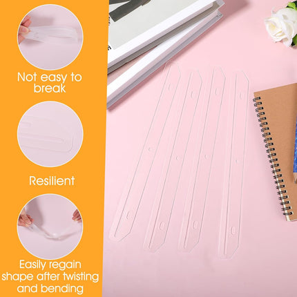 40 Pcs 3 Hole Punched Magazine Holders, Magazine Binder Magazine Organizer 3 Ring Binder Insert Strips for Magazine Storage Craft Paper File Book, Translucent White.