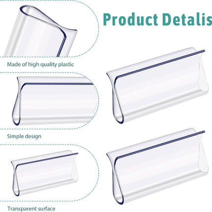 8 Pack Roller Window Shades Pulls, Clear Plastic Window Shades Hem Grips Handles R Type Windows Blinds Shade Pull Down Replacement Accessories for Roller Blinds, Home, Rv, Office, Hotel.