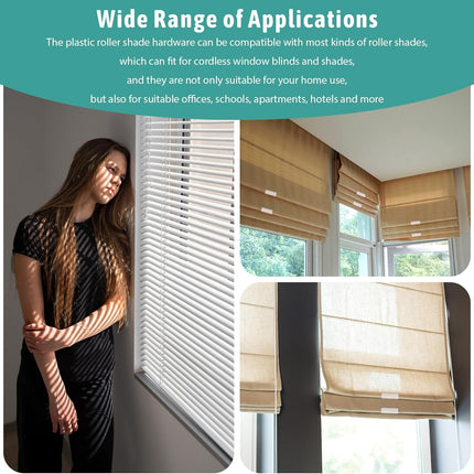 8 Pack Roller Window Shades Pulls, Clear Plastic Window Shades Hem Grips Handles R Type Windows Blinds Shade Pull Down Replacement Accessories for Roller Blinds, Home, Rv, Office, Hotel.