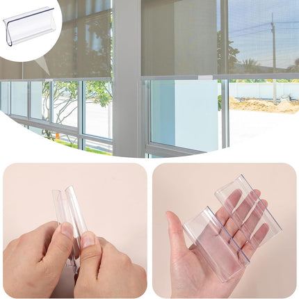 8 Pack Roller Window Shades Pulls, Clear Plastic Window Shades Hem Grips Handles R Type Windows Blinds Shade Pull Down Replacement Accessories for Roller Blinds, Home, Rv, Office, Hotel.
