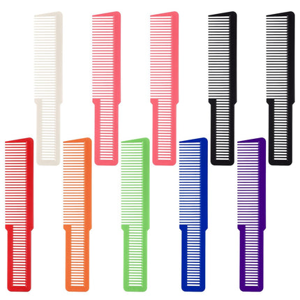 10 PCS Barber Combs, Hair Cutting Combs Professional Fine Tooth Comb Flat Top Clipper Comb Blending Hairstylist Essentials Hairdressing Salon Set for Women Men Hair Styling (Eye-Catching Colors).