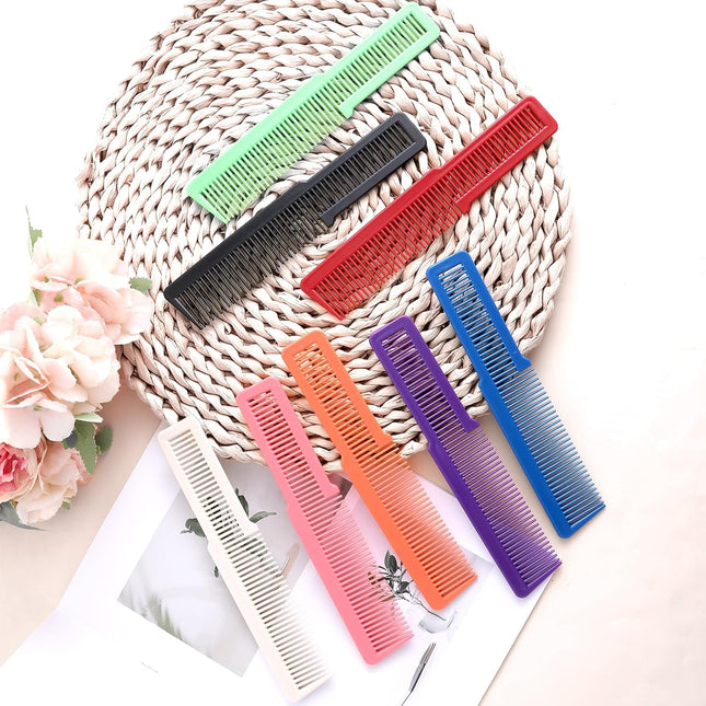 10 PCS Barber Combs, Hair Cutting Combs Professional Fine Tooth Comb Flat Top Clipper Comb Blending Hairstylist Essentials Hairdressing Salon Set for Women Men Hair Styling (Eye-Catching Colors).
