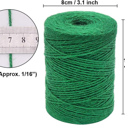 Garden Twine, 656 Feet 2mm Green Jute Twine for Gardening, Plant Ties for Climbing Plants, Tomatoes, Vegetables, Crafts.