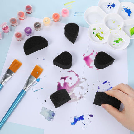 Face Painting Sponges, 24PCS Face Paint Sponges Professional Black High Density Petal Oval and Semicircular Faces Paint Brushes for Adult Art Work,Body Painting Tear Drop Halloween Christmas.