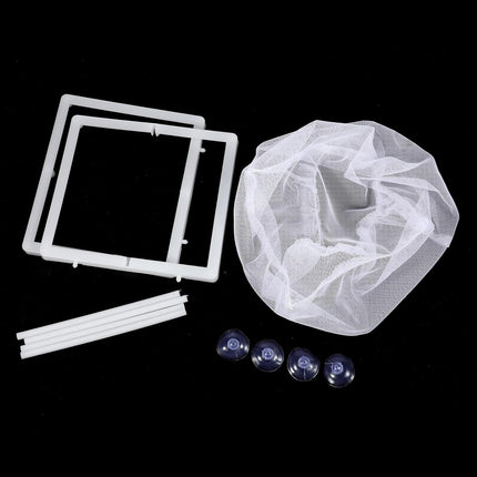 2 Pack Fish Incubator Mesh Box Aquarium, 6.3" x 5.51" x 5.91" Breeder Box for Fish Tank White Nylon Mesh Fishes Breeder Boxes for Aquarium Juvenile Fishes Separation Net Fry Hatchery with Suction Cups.