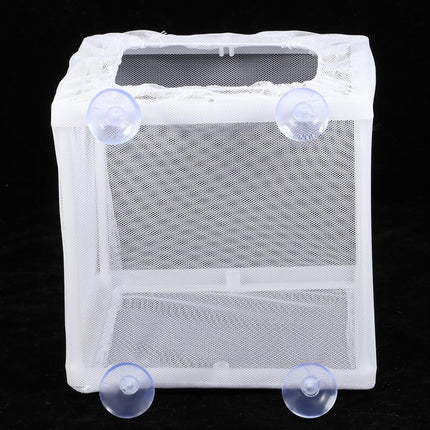 2 Pack Fish Incubator Mesh Box Aquarium, 6.3" x 5.51" x 5.91" Breeder Box for Fish Tank White Nylon Mesh Fishes Breeder Boxes for Aquarium Juvenile Fishes Separation Net Fry Hatchery with Suction Cups.