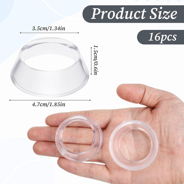 16 Pcs Acrylic Baseball Stand, 1.34 Inch Clear Ring Ball Sphere Stand Egg Crystal Holder Display Stands for Soccer, Basketball, Football, Volleyball, Softball, Bowling Ball, Collections.