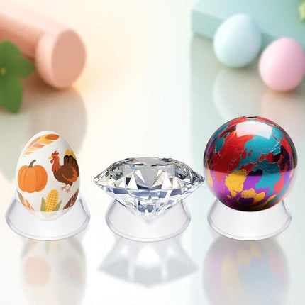 16 Pcs Acrylic Baseball Stand, 1.34 Inch Clear Ring Ball Sphere Stand Egg Crystal Holder Display Stands for Soccer, Basketball, Football, Volleyball, Softball, Bowling Ball, Collections.