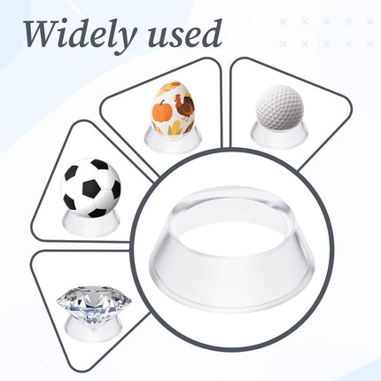 16 Pcs Acrylic Baseball Stand, 1.34 Inch Clear Ring Ball Sphere Stand Egg Crystal Holder Display Stands for Soccer, Basketball, Football, Volleyball, Softball, Bowling Ball, Collections.