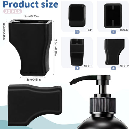 Coffee Syrup Pump Tip Covers, 20 Pack Syrup Pump Caps Black Rubber Syrups Caps Portable Practical Pourer Cap Keep Syrups Sugar Condiments Olive Clean for Pour Dispenser, Oil Liquor Bottle.