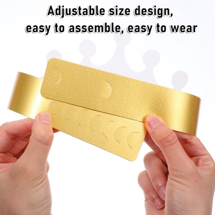 Gold Paper Crowns, 20 Pcs Golden King Crown Paper Crowns for Kids and Adults Foldable Party Crown Hat for Birthday Celebration Baby Shower Photo Props Wedding Anniversary (Matte Finish).