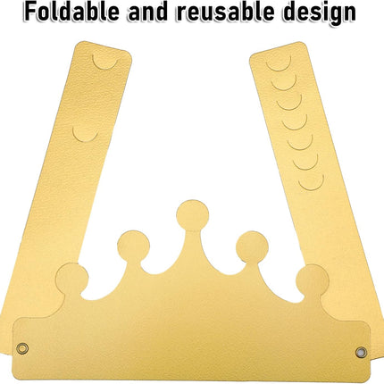 Gold Paper Crowns, 20 Pcs Golden King Crown Paper Crowns for Kids and Adults Foldable Party Crown Hat for Birthday Celebration Baby Shower Photo Props Wedding Anniversary (Matte Finish).