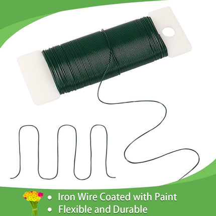 Green Floral Wire, 3 Pack Christmas Wreath Wire, 295 Feet 22 Gauge Florist Ties for Flower Arrangements, Christmas Ornaments, Wreath Making, Gardening, Crafts.