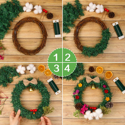 Green Floral Wire, 3 Pack Christmas Wreath Wire, 295 Feet 22 Gauge Florist Ties for Flower Arrangements, Christmas Ornaments, Wreath Making, Gardening, Crafts.