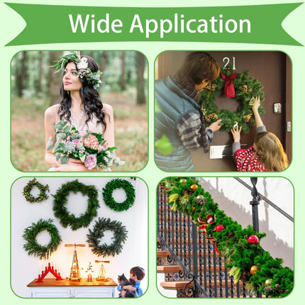 Green Floral Wire, 3 Pack Christmas Wreath Wire, 295 Feet 22 Gauge Florist Ties for Flower Arrangements, Christmas Ornaments, Wreath Making, Gardening, Crafts.