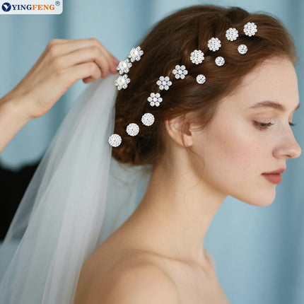 60 Pcs 7 Styles Silver Bridal Wedding Hair Pins,  Flower Hair Clips for Women, U Shaped Crystal Pearl Hair Clips, Suitable for Brides, Bridesmaids, Women's Wedding Hair Accessories.