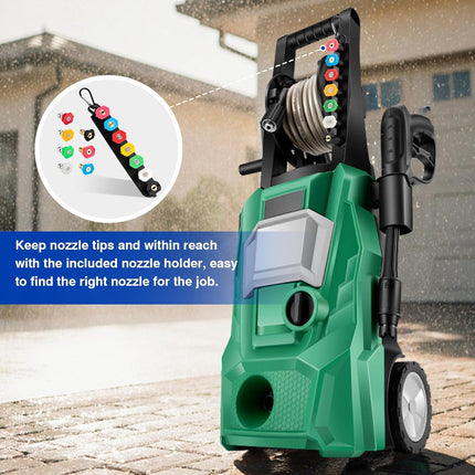 Pressure Washer Tips, Pressure Washer Nozzle Tips with Nozzle Holder, Set of 7 Pressure Washer Nozzles, 1/4 Inch Quick Connect, 4000 PSI.