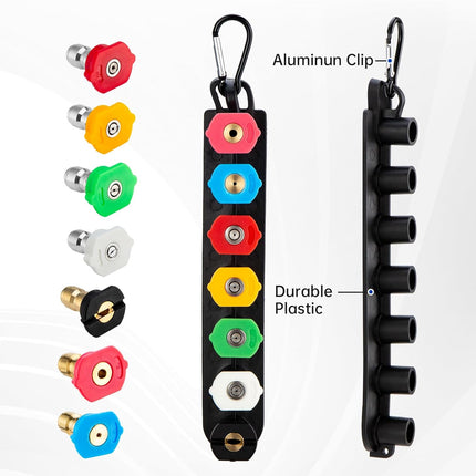 Pressure Washer Tips, Pressure Washer Nozzle Tips with Nozzle Holder, Set of 7 Pressure Washer Nozzles, 1/4 Inch Quick Connect, 4000 PSI.