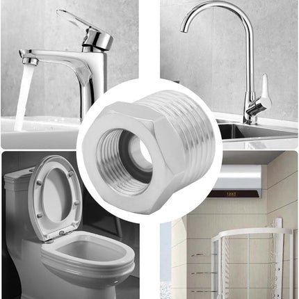 1/2 G Male to 3/8 Compression Female Thread Bushing Pipe Fitting, Nickel Plated Brass Reducer Faucet Connector Water Hose Adapter, Supply Line Adapter for RV Kitchen Bathroom Plumbing 2PCS.