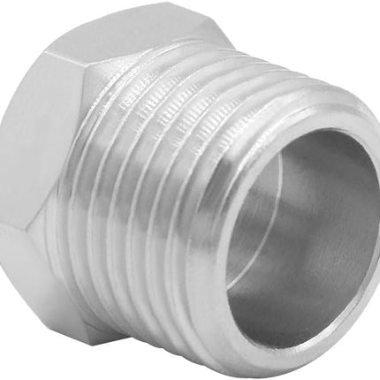 1/2 G Male to 3/8 Compression Female Thread Bushing Pipe Fitting, Nickel Plated Brass Reducer Faucet Connector Water Hose Adapter, Supply Line Adapter for RV Kitchen Bathroom Plumbing 2PCS.