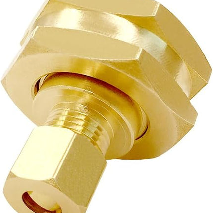 Brass US Standard Faucet Adapter Convert 3/4" GHT Female Garden Hose Thread to 1/4" OD Compression Tubing Adapter (Pack of 2).