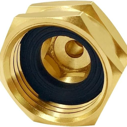 Brass US Standard Faucet Adapter Convert 3/4" GHT Female Garden Hose Thread to 1/4" OD Compression Tubing Adapter (Pack of 2).