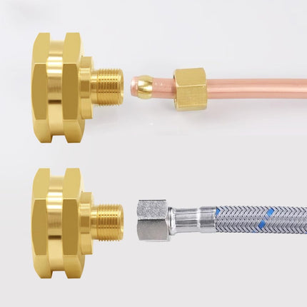 Brass US Standard Faucet Adapter Convert 3/4" GHT Female Garden Hose Thread to 1/4" OD Compression Tubing Adapter (Pack of 2).
