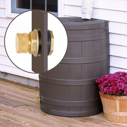 Brass Male Garden Hose Bulkhead Fitting with Plugs,1/2" Female 3/4" GHT Male Water Tank Connector Threaded and 3/4" GHT Female Outer Hex Head End Pipe Caps Drain/Flush Port Kit.