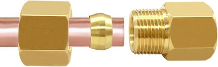 Brass Compression Tube Pipe Fitting 3/8" Tube OD Compression x 1/4" NPT Female Union Connector (Pack of 2).