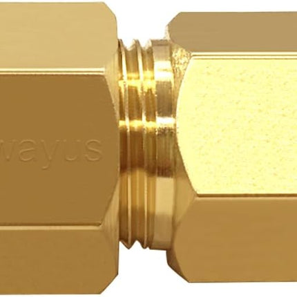 Brass Compression Tube Pipe Fitting 3/8" Tube OD Compression x 1/4" NPT Female Union Connector (Pack of 2).