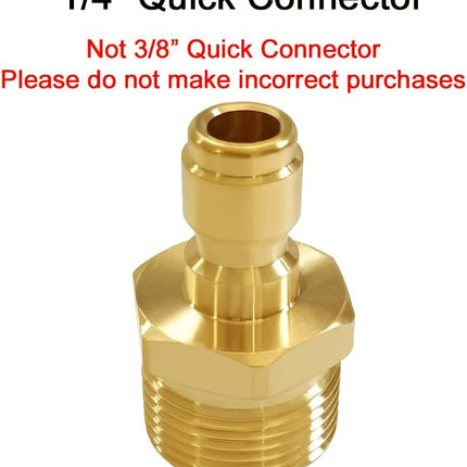 Pressure Washer Coupler M22-14mm Male Thread to 1/4" Quick Connector Plug Fitting for High Pressure Water Gun Hose 4500PSI.