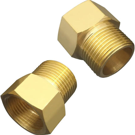 3/4" NPT Thread Female × 3/4" NPT Thread Male Brass Pipe Fitting Adapter （pack of 2).