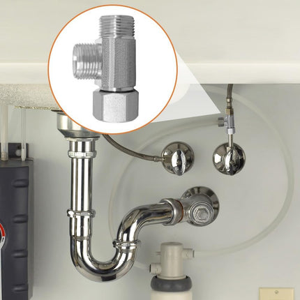 2PCS Lead-Free Brass Nickel Plating Angle Stop Add-A-Tee Valve 3/8" COMP Inlet x Outlet x Outlet for Faucet/Glass Rinser/Dishwasher/Toilet Tank.