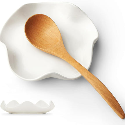 Spoon Rest for Stove Top, 5.3 Inch Ceramic Spoon Holder for Kitchen Counter, Coffee Spoon Holder, Cooking Utensil Rest for Spoons, Ladles, Tong, Heat-Resistant Spoon Rest, Housewarming Gifts.