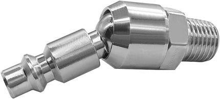2PCS 1/4" NPT Male + 2PCS 1/4" NPT Female Thread Air Plug Industrial Swivel Coupler Steel Chrome Plating Construction.