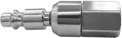 2PCS 1/4" NPT Male + 2PCS 1/4" NPT Female Thread Air Plug Industrial Swivel Coupler Steel Chrome Plating Construction.