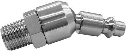 2PCS 1/4" NPT Male + 2PCS 1/4" NPT Female Thread Air Plug Industrial Swivel Coupler Steel Chrome Plating Construction.