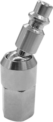 2PCS 1/4" NPT Male + 2PCS 1/4" NPT Female Thread Air Plug Industrial Swivel Coupler Steel Chrome Plating Construction.