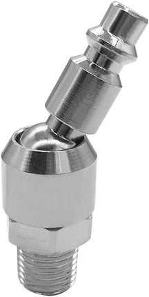 2PCS 1/4" NPT Male + 2PCS 1/4" NPT Female Thread Air Plug Industrial Swivel Coupler Steel Chrome Plating Construction.