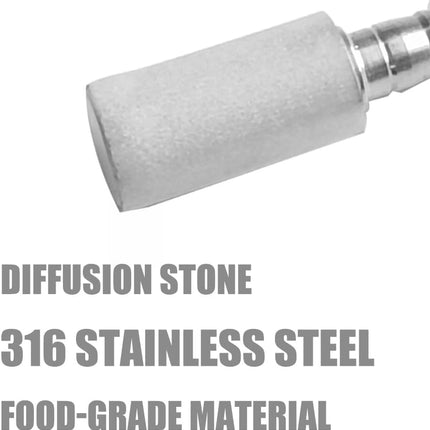 Aeration Stone 0.5 Micron 316 Stainless Steel Oxygenation Diffusion Stone 3/8" Barb for Home brewing Wine Beer Soda.